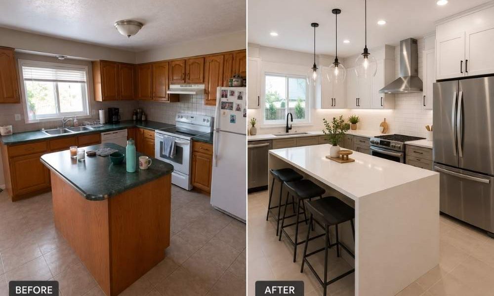 Kitchen Before and after